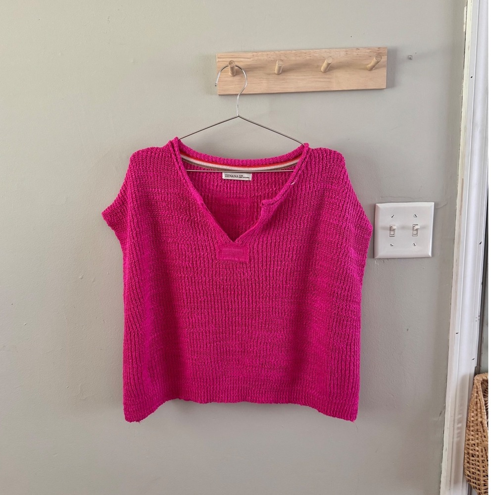Zenana split v-neck top